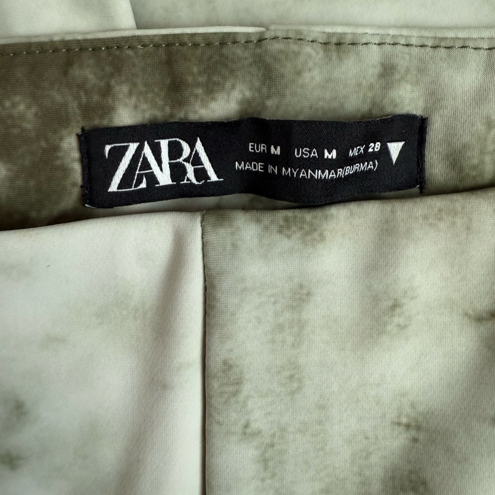 ZARA Stylish Green Tie-Dye Women's Pants medium - Picture 2 of 8